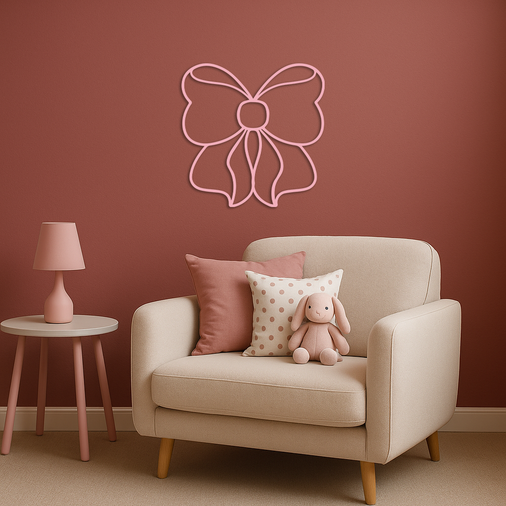 Bow Silhouette Metal Wall Art – Elegant Ribbon Design - KAFGP048 by Enova Art