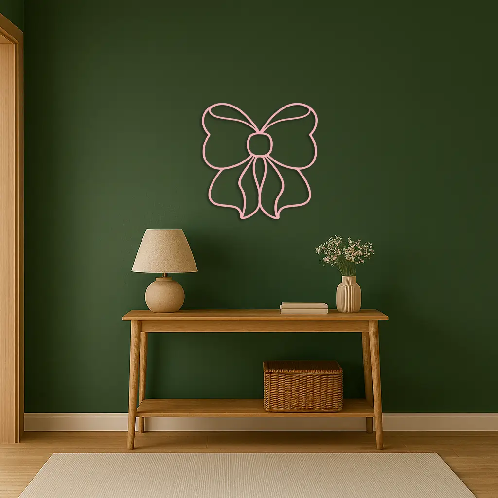 Bow Silhouette Metal Wall Art – Elegant Ribbon Design - KAFGP048 by Enova Art