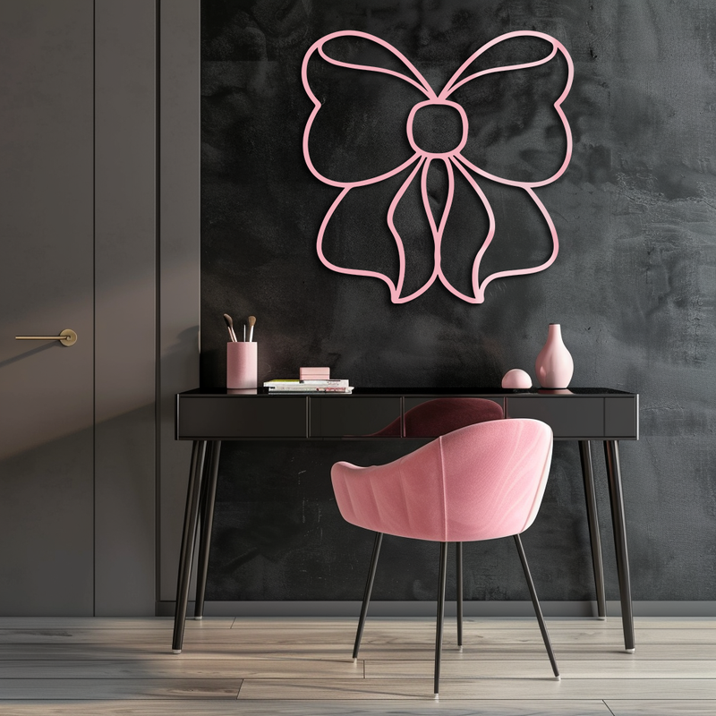 Bow Silhouette Metal Wall Art – Elegant Ribbon Design - KAFGP048 by Enova Art