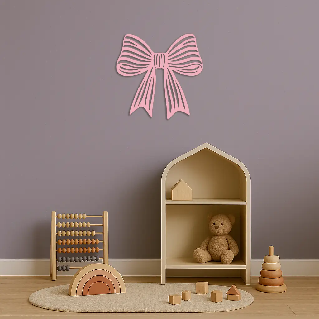 Elegant Bow Silhouette Metal Wall Art – Decorative Ribbon Design - KAFGP047 by Enova Art