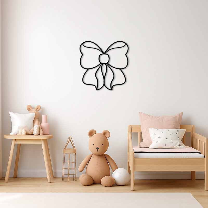 Bow Silhouette Metal Wall Art – Elegant Ribbon Design - KAFGP048 by Enova Art