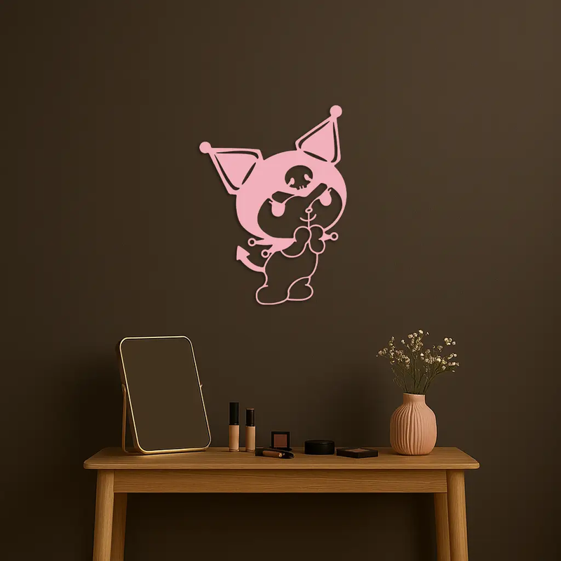 Kuromi Silhouette Metal Wall Art – Cute Gothic Character Design - KAFGP049 by Enova Art