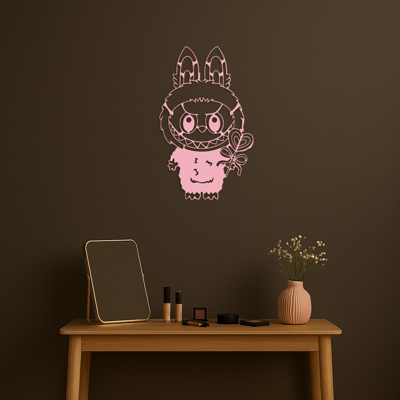 Labubu Silhouette Metal Wall Art – Cute Monster Design - KAFGP050 by Enova Art