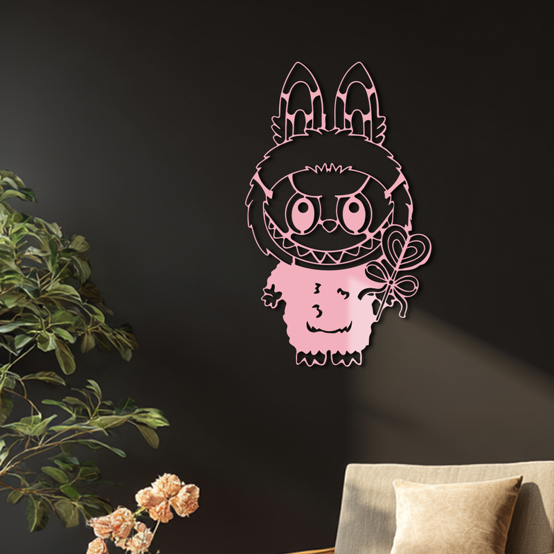 Labubu Silhouette Metal Wall Art – Cute Monster Design - KAFGP050 by Enova Art