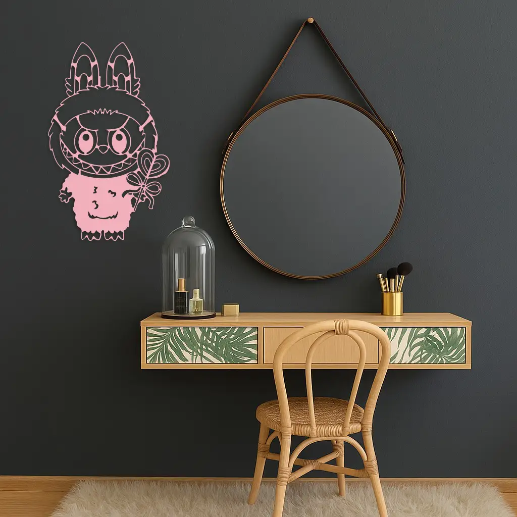 Labubu Silhouette Metal Wall Art – Cute Monster Design - KAFGP050 by Enova Art