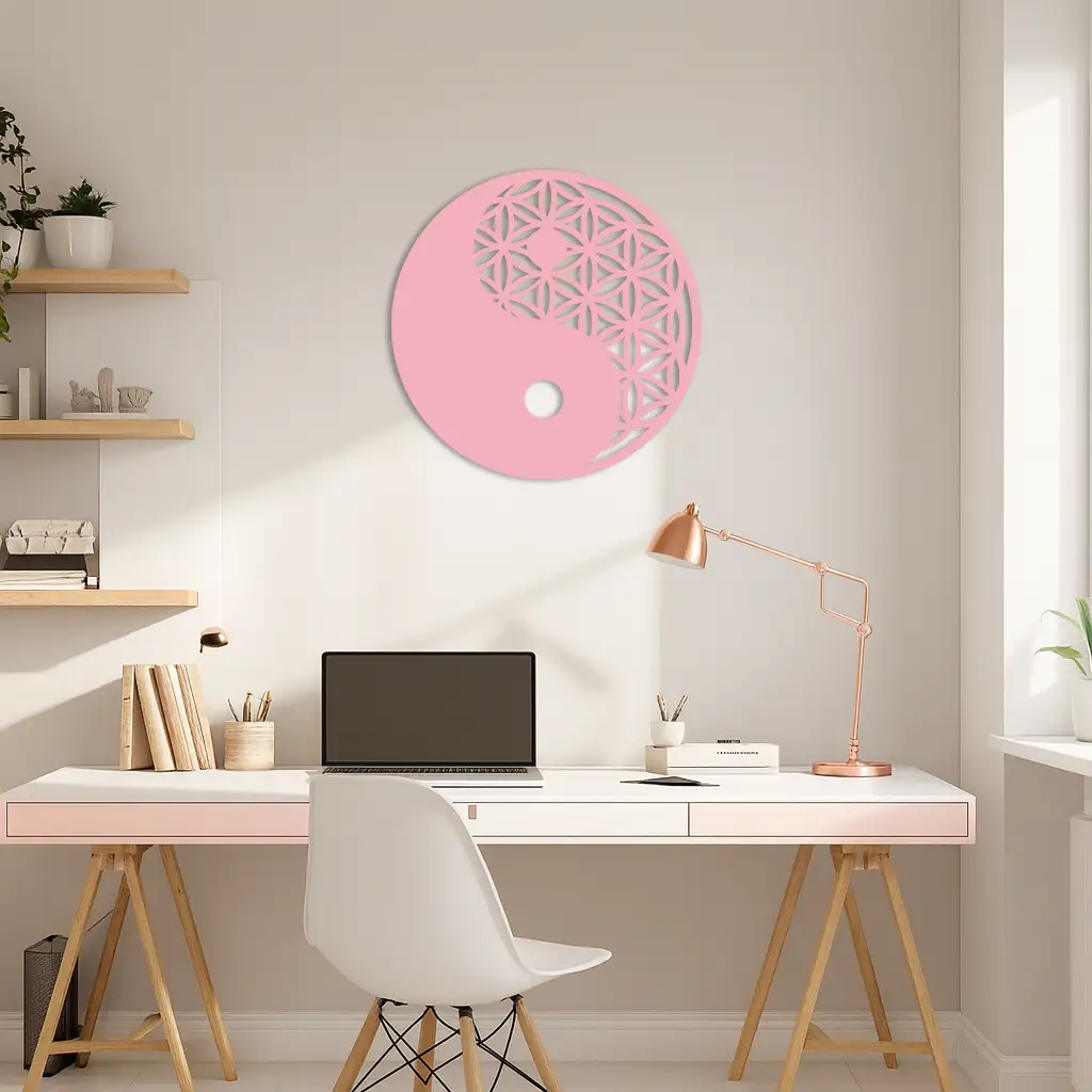Lotus Mandala Silhouette Metal Wall Art – Sacred Geometry Design - KAFGP056 by Enova Art
