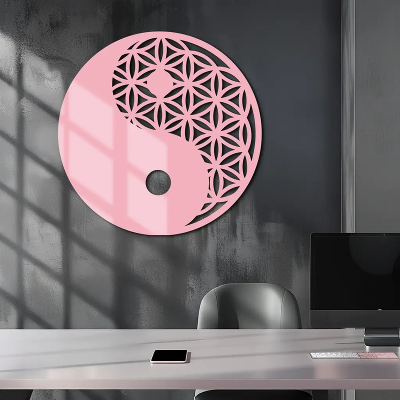 Lotus Mandala Silhouette Metal Wall Art – Sacred Geometry Design - KAFGP056 by Enova Art