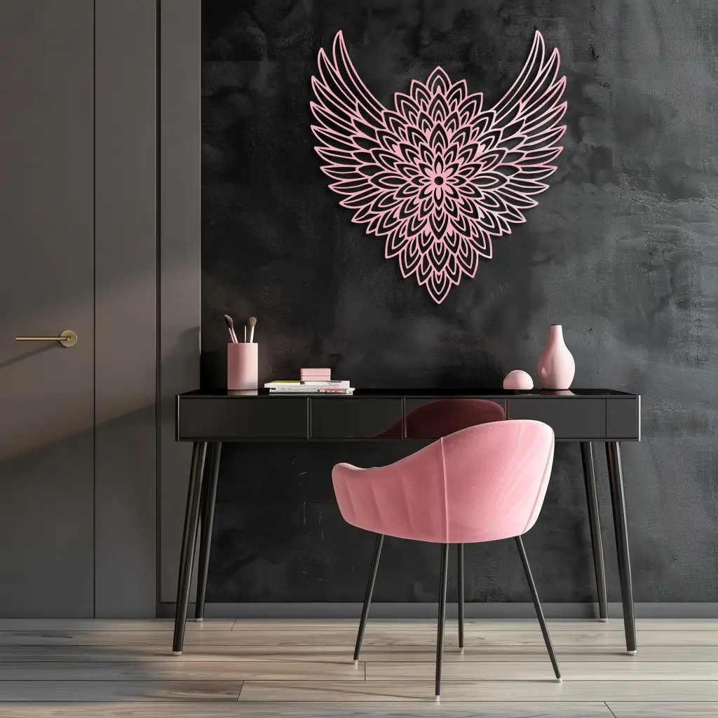 Winged Mandala Metal Wall Art – Sacred Geometry Design - KAFGP057 by Enova Art