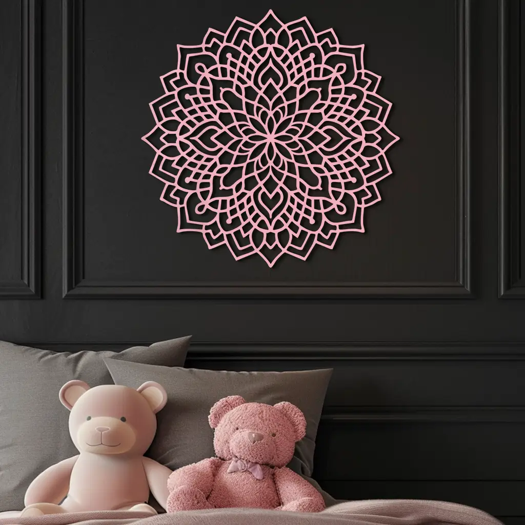 Mandala Silhouette Metal Wall Art – Intricate Sacred Geometry Design - KAFGP058 by Enova Art