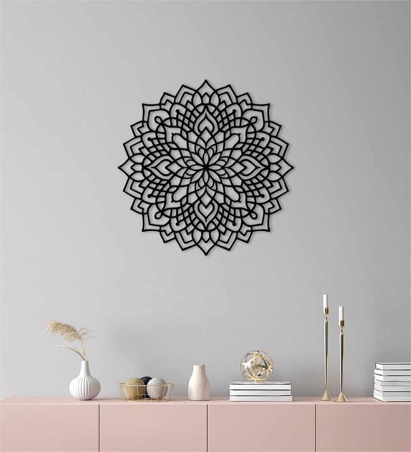 Mandala Silhouette Metal Wall Art – Intricate Sacred Geometry Design - KAFGP058 by Enova Art