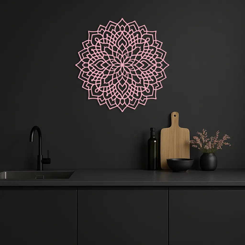 Mandala Silhouette Metal Wall Art – Intricate Sacred Geometry Design - KAFGP058 by Enova Art