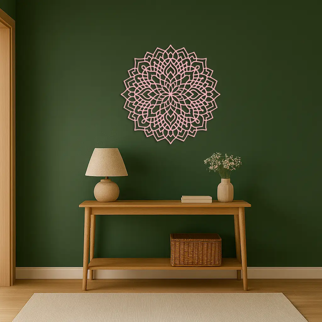 Mandala Silhouette Metal Wall Art – Intricate Sacred Geometry Design - KAFGP058 by Enova Art
