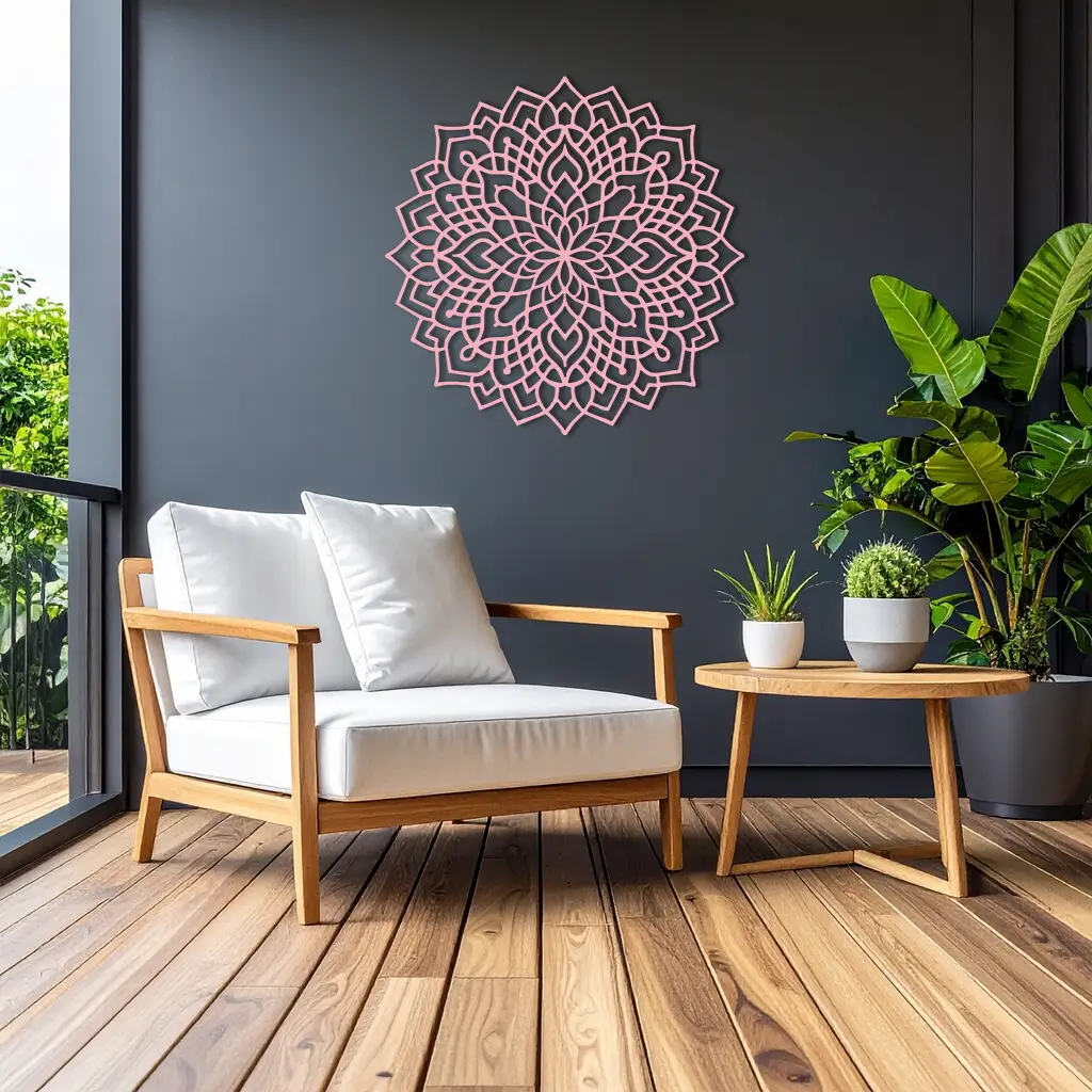 Mandala Silhouette Metal Wall Art – Intricate Sacred Geometry Design - KAFGP058 by Enova Art