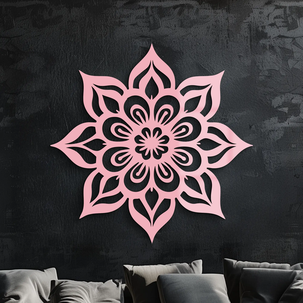 Lotus Mandala Metal Wall Art – Floral Geometric Silhouette - KAFGP059