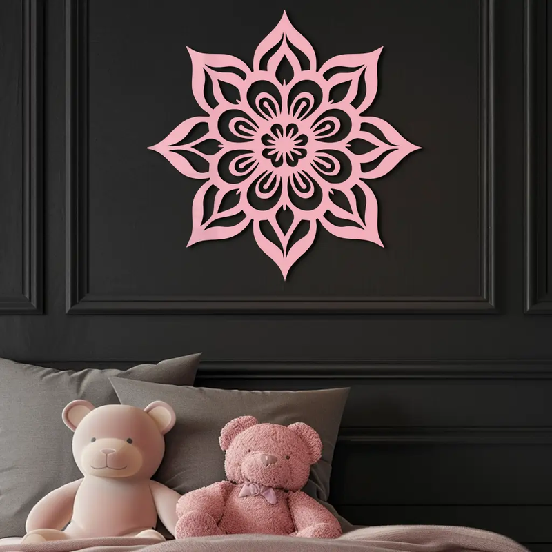 Lotus Mandala Metal Wall Art – Floral Geometric Silhouette - KAFGP059 by Enova Art