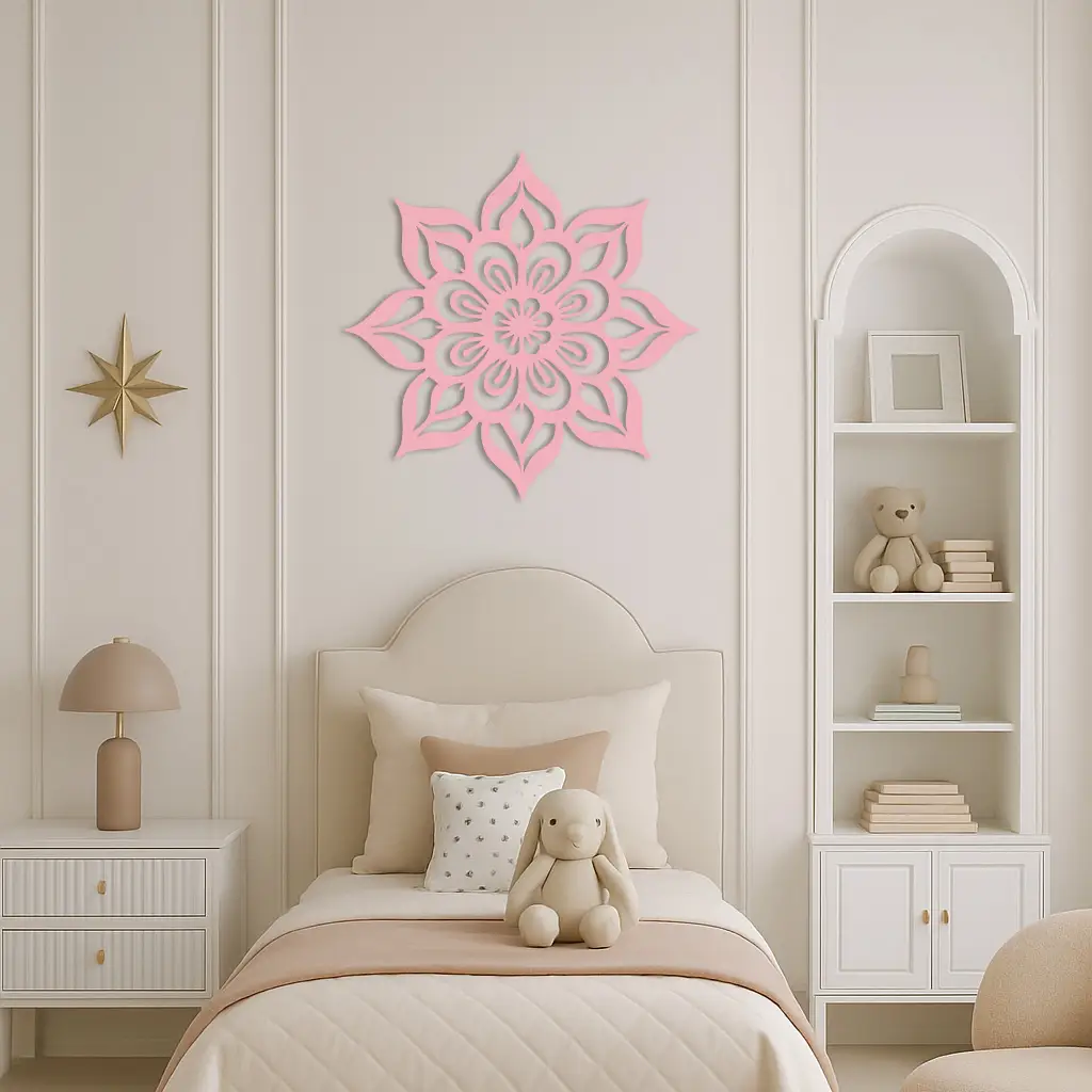 Lotus Mandala Metal Wall Art – Floral Geometric Silhouette - KAFGP059 by Enova Art