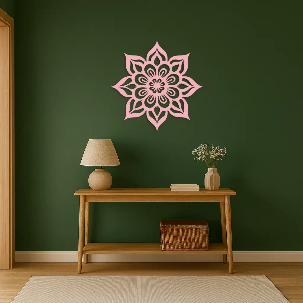 Lotus Mandala Metal Wall Art – Floral Geometric Silhouette - KAFGP059 by Enova Art