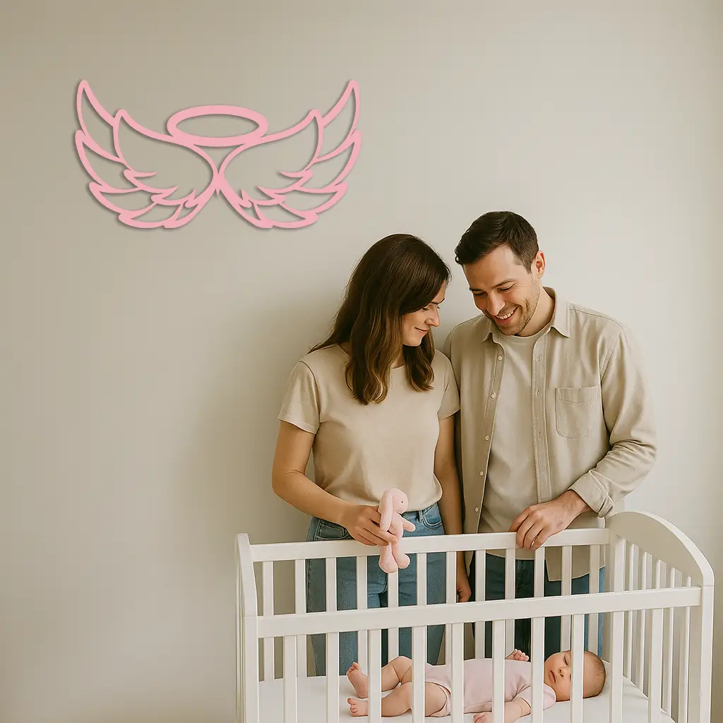 Angel Halo with Wings Metal Wall Art – Spiritual Silhouette Design - KAFGP062 by Enova Art