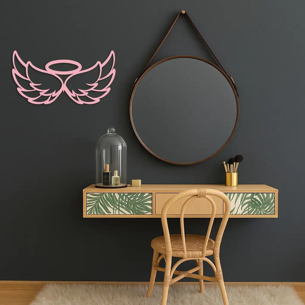 Angel Halo with Wings Metal Wall Art – Spiritual Silhouette Design - KAFGP062 by Enova Art