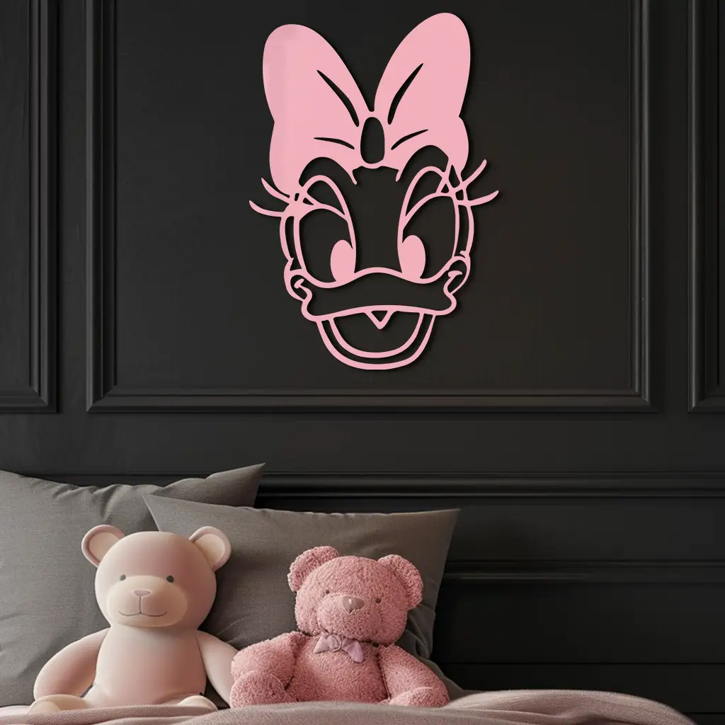 Daisy Duck Silhouette Metal Wall Art – Cartoon Character Design - KAFGP063 by Enova Art