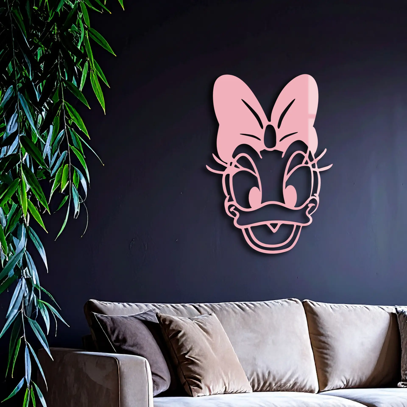 Daisy Duck Silhouette Metal Wall Art – Cartoon Character Design - KAFGP063 by Enova Art