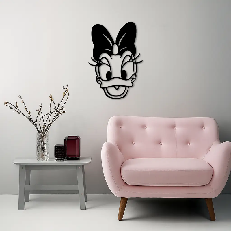 Daisy Duck Silhouette Metal Wall Art – Cartoon Character Design - KAFGP063 by Enova Art