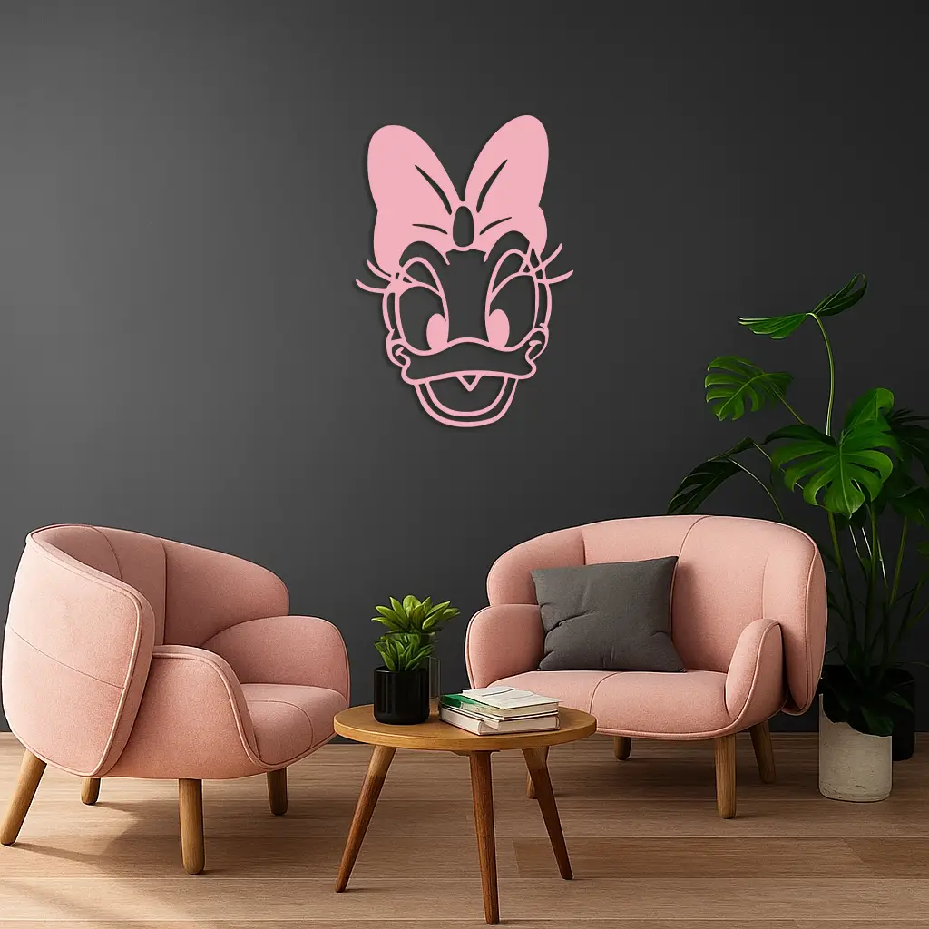 Daisy Duck Silhouette Metal Wall Art – Cartoon Character Design - KAFGP063 by Enova Art