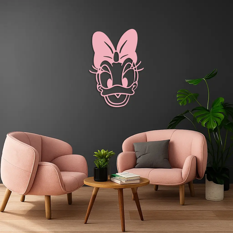 Daisy Duck Silhouette Metal Wall Art – Cartoon Character Design - KAFGP063 by Enova Art
