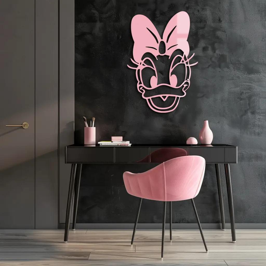 Daisy Duck Silhouette Metal Wall Art – Cartoon Character Design - KAFGP063 by Enova Art