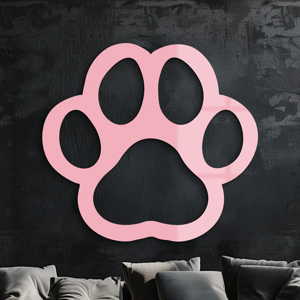 Paw Print Silhouette Metal Wall Art – Minimal Pet Lover Home Decor - KAFGP064
