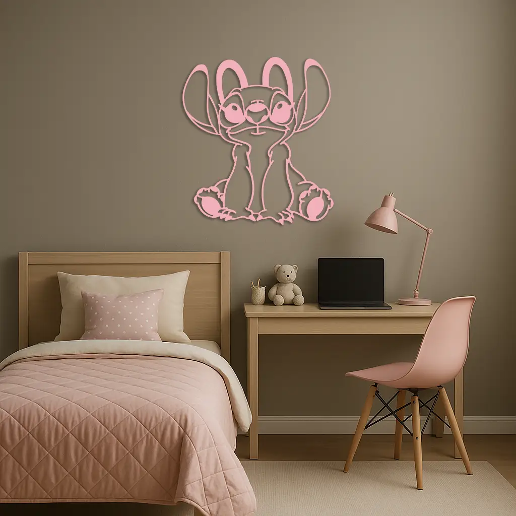 Stitch Silhouette Metal Wall Art – Cute Cartoon Character Design - KAFGP067 by Enova Art
