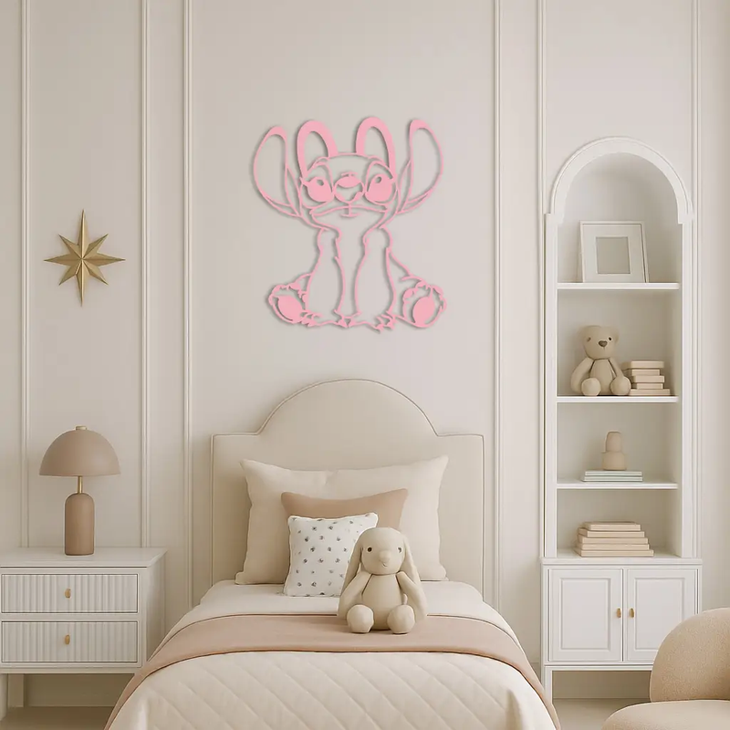 Stitch Silhouette Metal Wall Art – Cute Cartoon Character Design - KAFGP067 by Enova Art