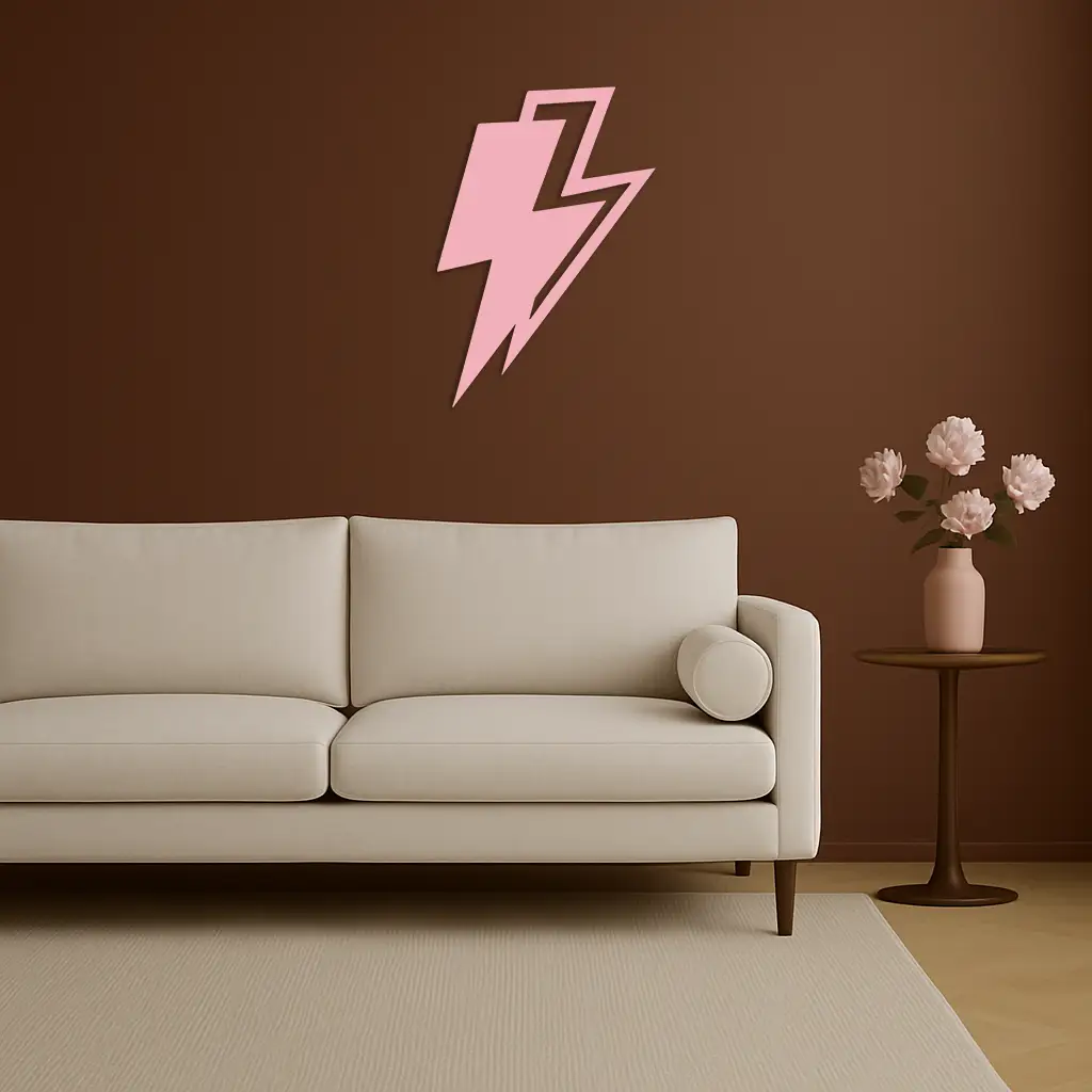 Lightning Bolt Silhouette Metal Wall Art – Modern Power Design - KAFGP069 by Enova Art