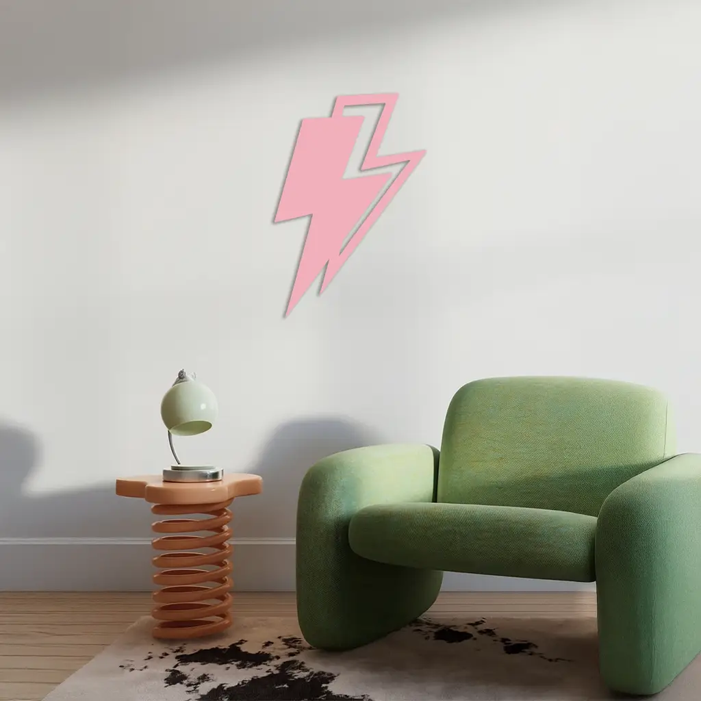Lightning Bolt Silhouette Metal Wall Art – Modern Power Design - KAFGP069 by Enova Art