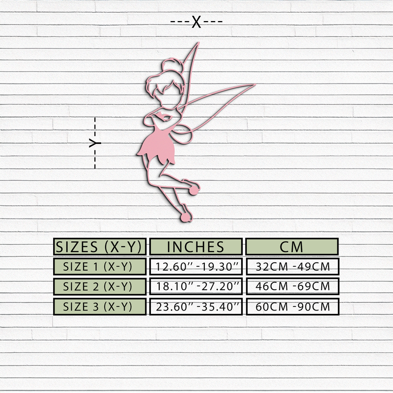 Tinkerbell Fairy Silhouette Metal Wall Art – Whimsical Fantasy Decor - KAFGP072 by Enova Art