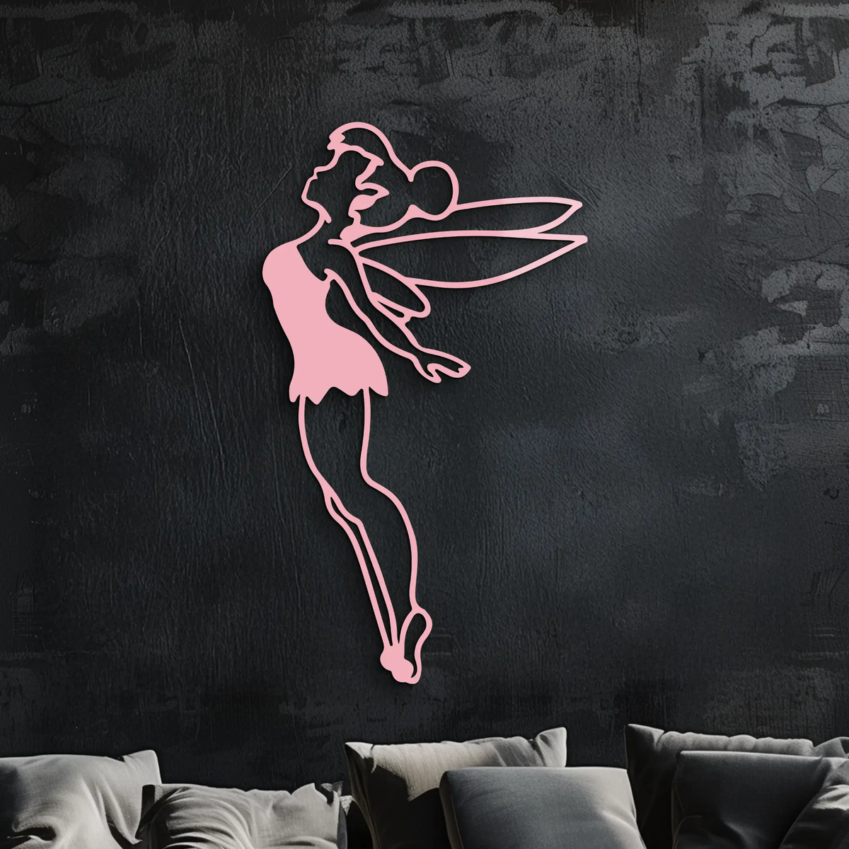 Tinker Bell Silhouette Metal Wall Art – Magical Fairy Home Decor - KAFGP073 by Enova Art