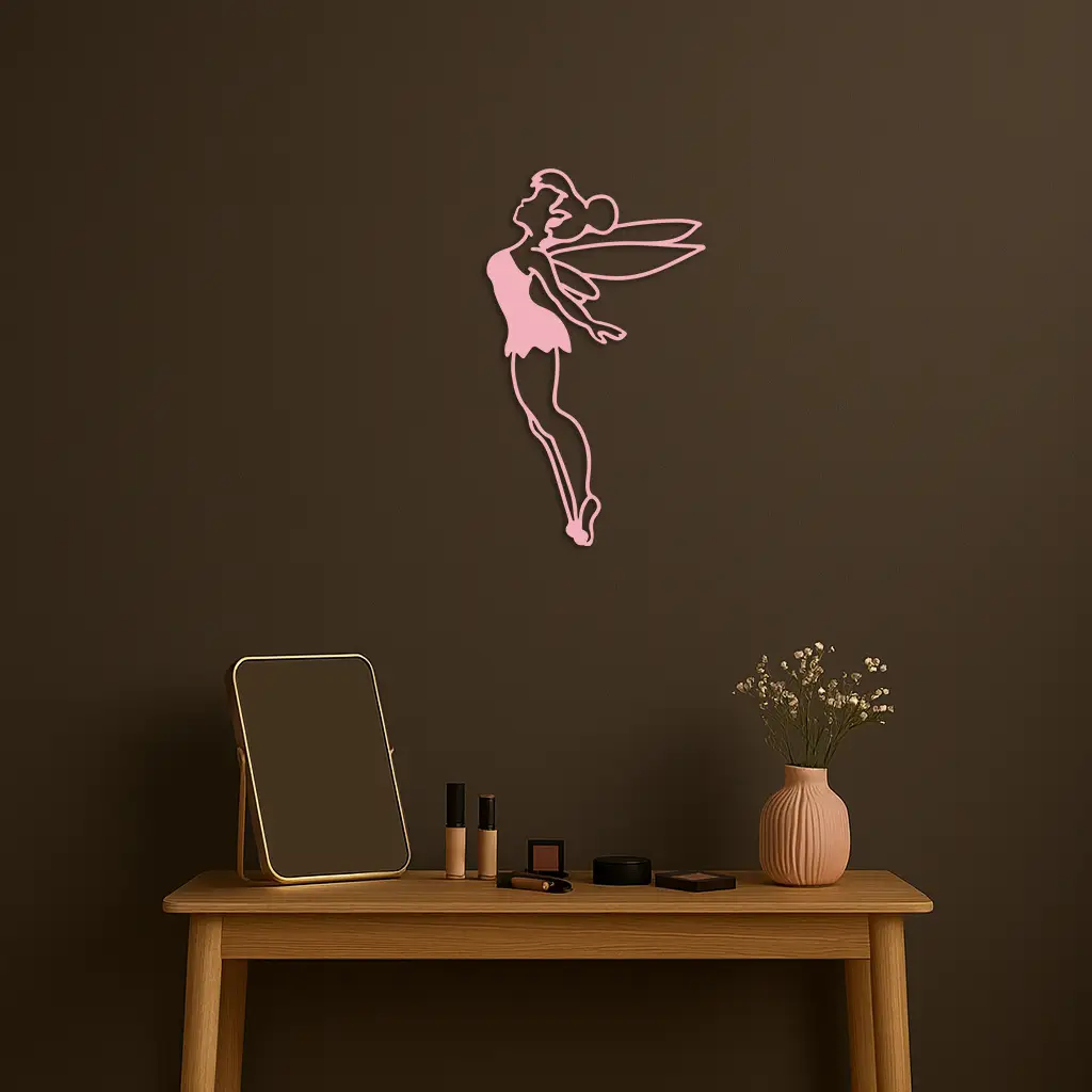Tinker Bell Silhouette Metal Wall Art – Magical Fairy Home Decor - KAFGP073 by Enova Art