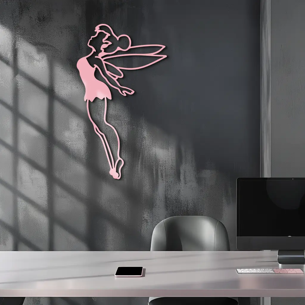 Tinker Bell Silhouette Metal Wall Art – Magical Fairy Home Decor - KAFGP073 by Enova Art