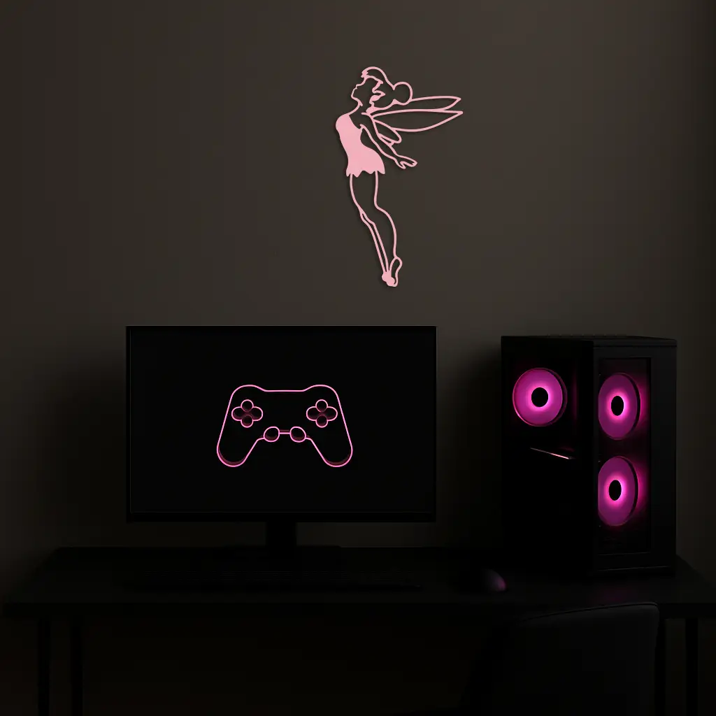 Tinker Bell Silhouette Metal Wall Art – Magical Fairy Home Decor - KAFGP073 by Enova Art