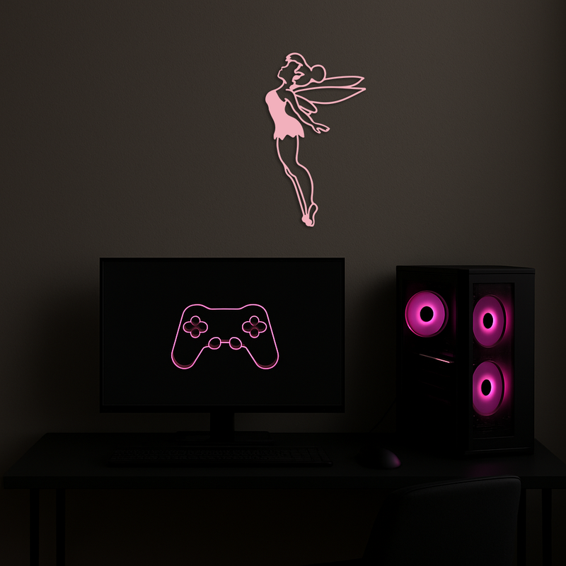 Tinker Bell Silhouette Metal Wall Art – Magical Fairy Home Decor - KAFGP073 by Enova Art