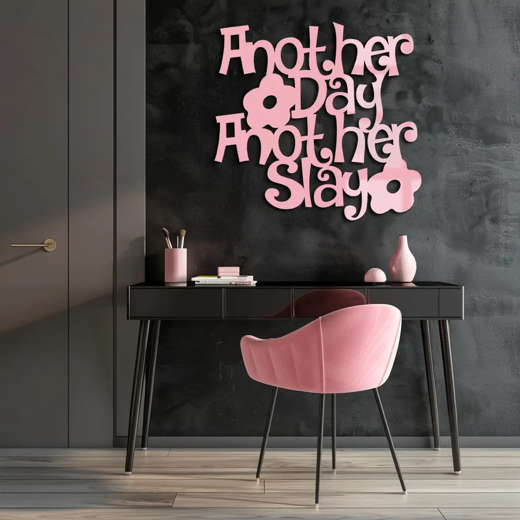 Another Day Another Slay Metal Wall Art – Motivational Quote Decor - KAFGP085 by Enova Art
