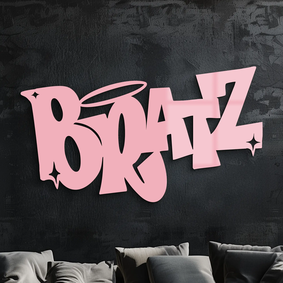 Bratz Logo Inspired Metal Wall Art – Trendy Retro Room Decor - KAFGP088 by Enova Art
