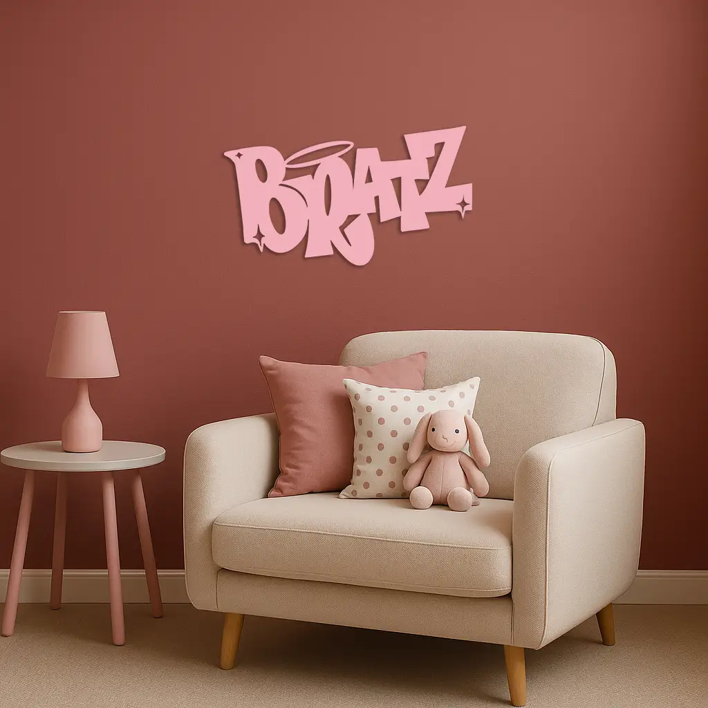 Bratz Logo Inspired Metal Wall Art – Trendy Retro Room Decor - KAFGP088 by Enova Art