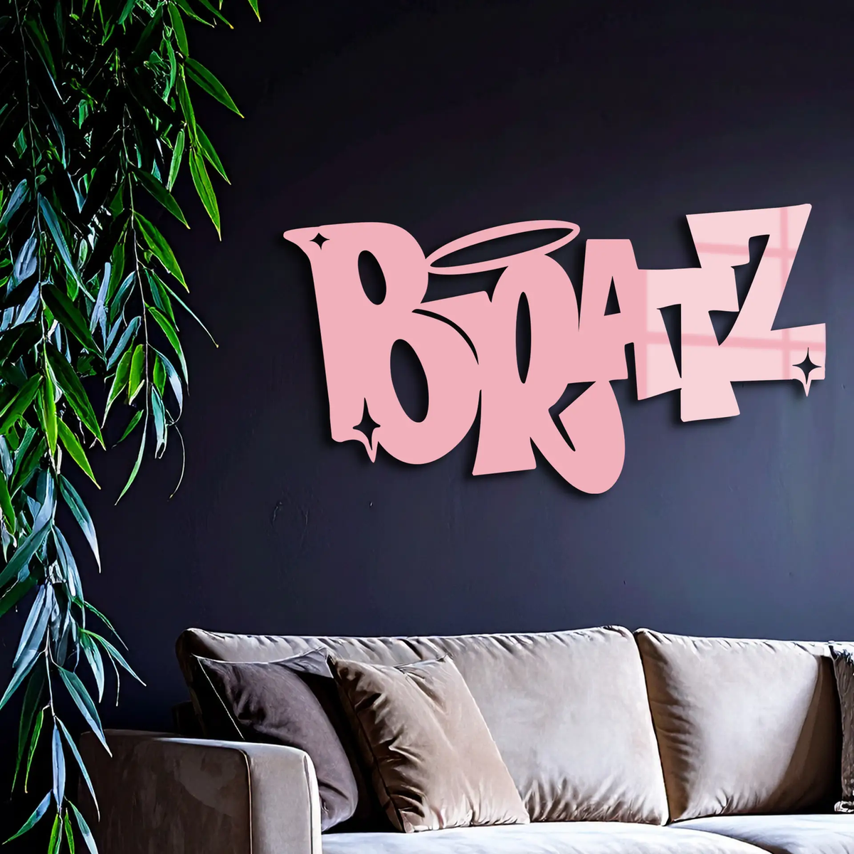 Bratz Logo Inspired Metal Wall Art – Trendy Retro Room Decor - KAFGP088 by Enova Art