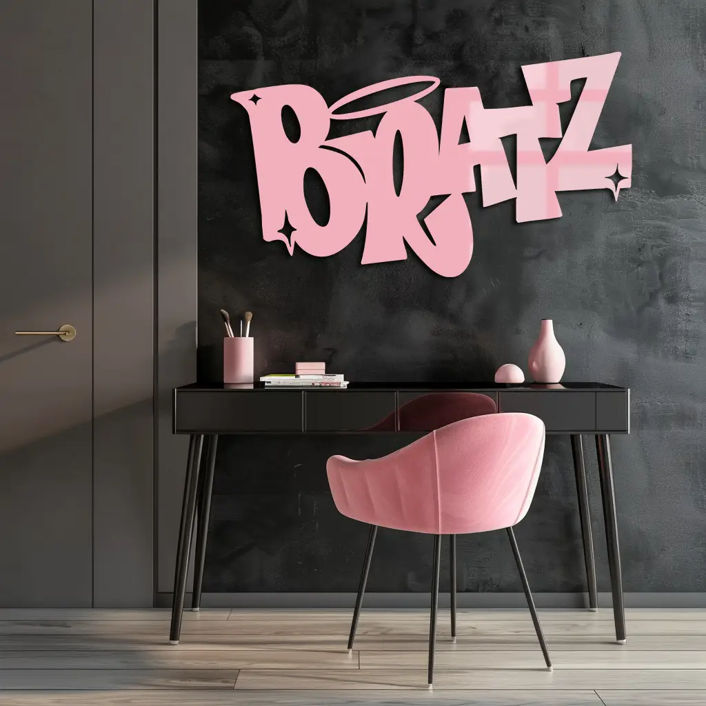 Bratz Logo Inspired Metal Wall Art – Trendy Retro Room Decor - KAFGP088 by Enova Art