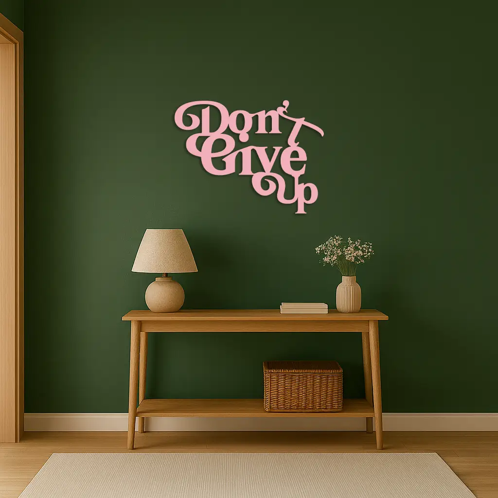 Don’t Give Up Motivational Quote Metal Wall Art – Inspirational Typography Decor - KAFGP091 by Enova Art