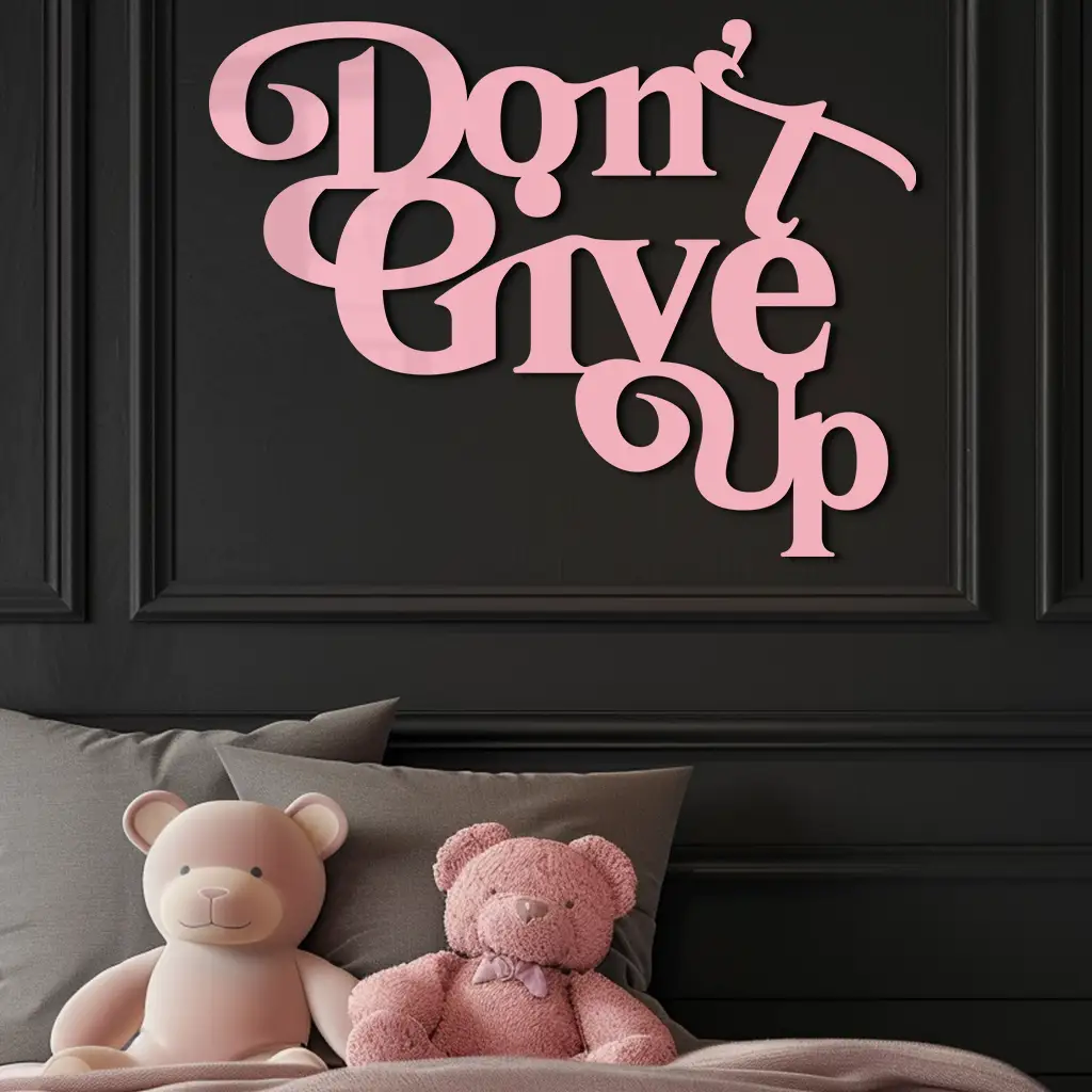 Don’t Give Up Motivational Quote Metal Wall Art – Inspirational Typography Decor - KAFGP091 by Enova Art