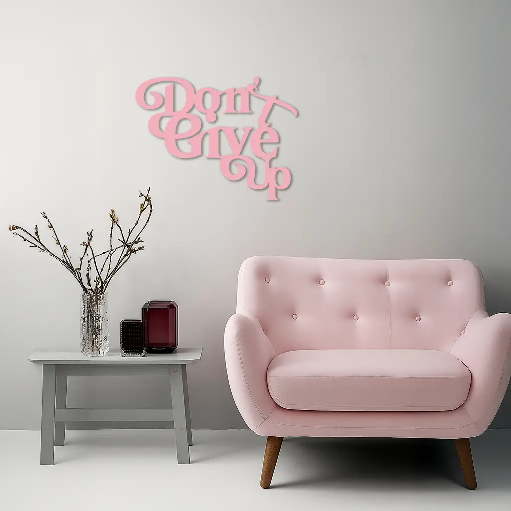 Don’t Give Up Motivational Quote Metal Wall Art – Inspirational Typography Decor - KAFGP091 by Enova Art