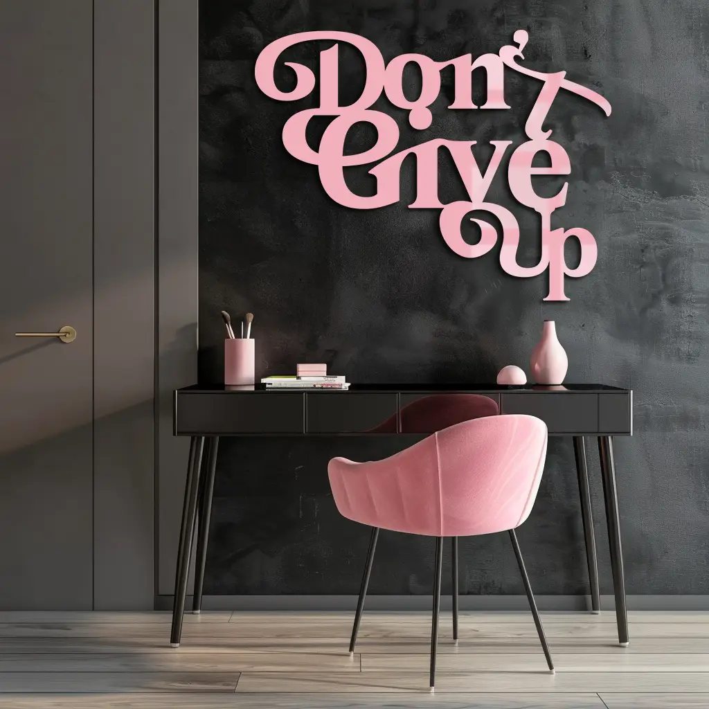 Don’t Give Up Motivational Quote Metal Wall Art – Inspirational Typography Decor - KAFGP091 by Enova Art