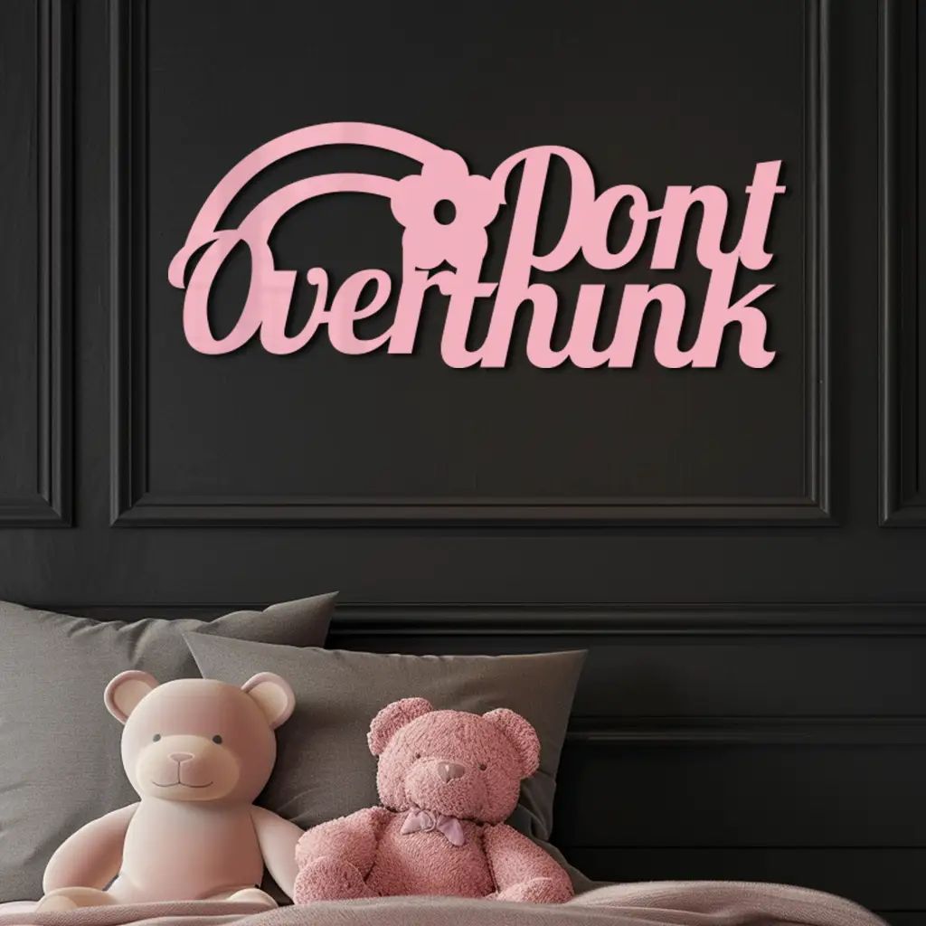 Don't Overthink Metal Wall Art – Inspirational Quote Silhouette Decor - KAFGP092 by Enova Art